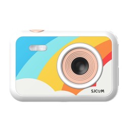 Beyaz SJCAM FunCam Çocuklar için Fotoğraf Makinesi ve Kamera Gökkuşağı Desenli Beyaz