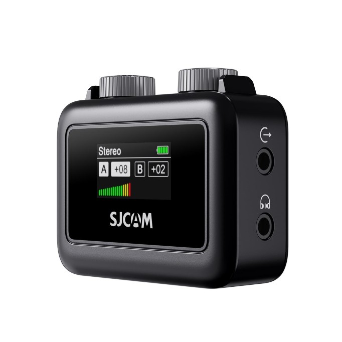 SJCAM M1 Profesyonel Kablosuz Yaka Mikrofonu (1TX  + 1 RX) 100dB Tek Vericili Gürültü Engelleyici (SNR) LCD Ekran