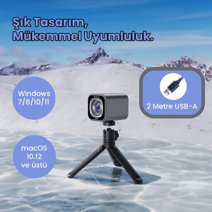 SJCAM M2 4K 12MP Webcam Kamerası F2.0 Lens Adaptif Parlaklık ve CMOS Sensör