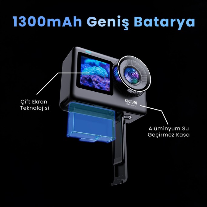 SJCAM SJ10 Pro Dual Screen Wi-Fi 4K UHD Aksiyon Kamerası