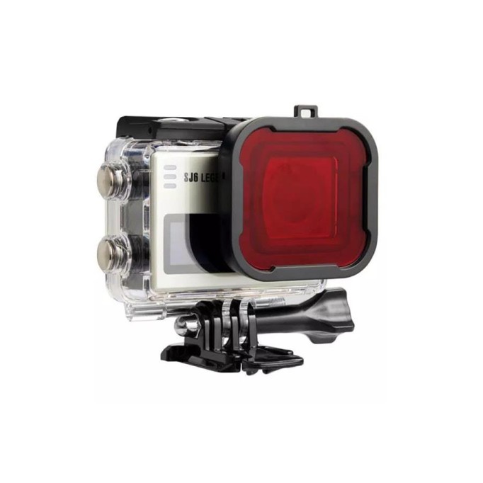 SJCAM SJ6 Aksiyon Kamerası için Su Altı Dalış Filtresi Kırmızı