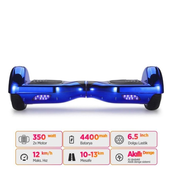 Smart Balance N3P Elektrikli Kaykay Hoverboard Scooter Self Balancing 6.5 Inch Parlak Kasa Mavi