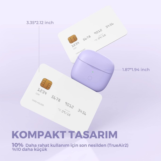 Soundpeats Air3 Bluetooth 5.2 TWS Kablosuz Kulak içi Kulaklık Mor