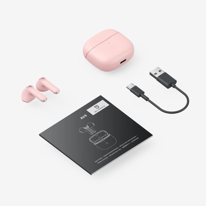 Soundpeats Air3 Bluetooth 5.2 TWS Kablosuz Kulak içi Kulaklık Pembe