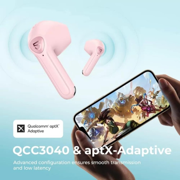 Soundpeats Air3 Bluetooth 5.2 TWS Kablosuz Kulak içi Kulaklık Pembe