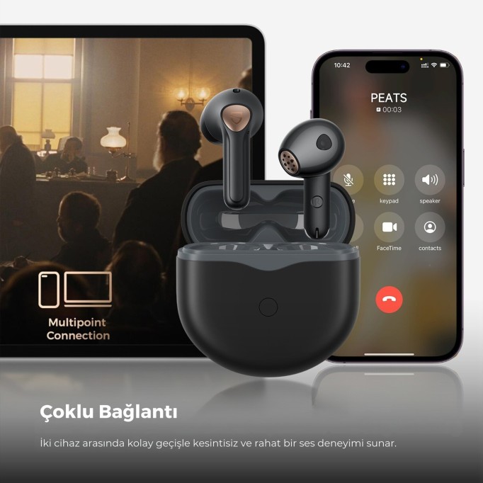 SoundPeats Air4 ANC aptX BT 5.3 TWS Kablosuz Bluetooth Kulaklık Siyah