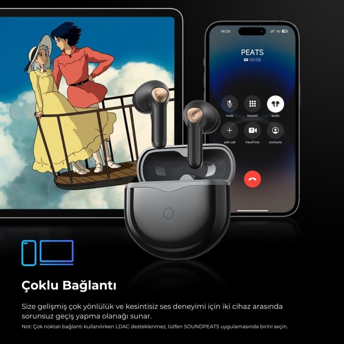 SoundPeats Air4 Lite Hi-Res LDAC TWS Kablosuz Bluetooth Kulaklık Siyah
