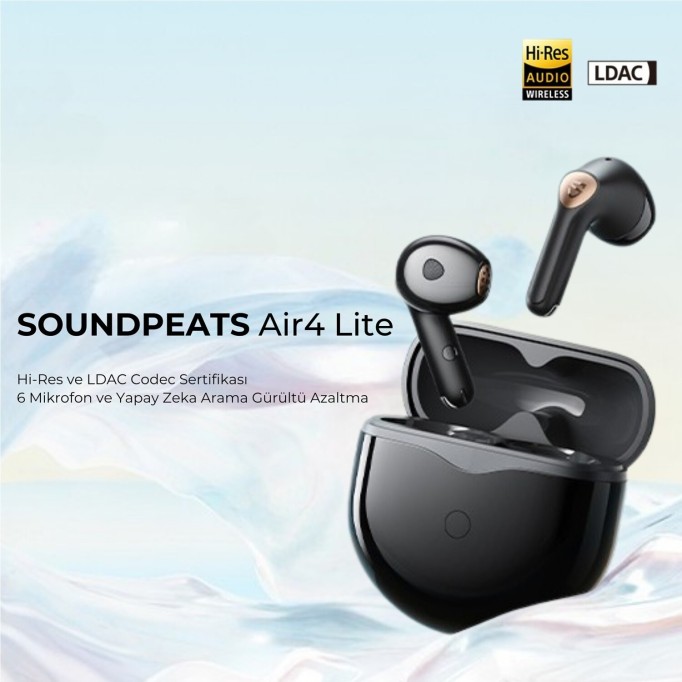 SoundPeats Air4 Lite Hi-Res LDAC TWS Kablosuz Bluetooth Kulaklık Siyah