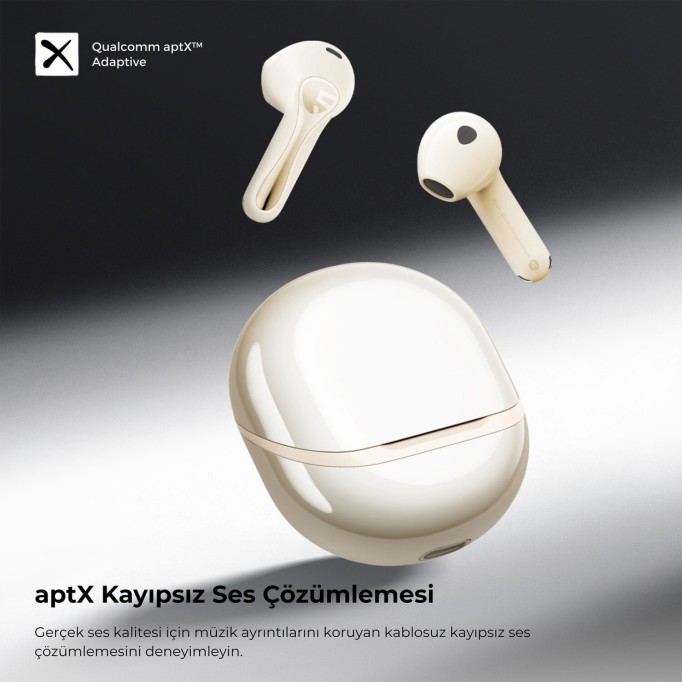 SoundPeats Air5 Hi-Res ANC aptX Kablosuz Bluetooth 5.4 Kulaklık Bej