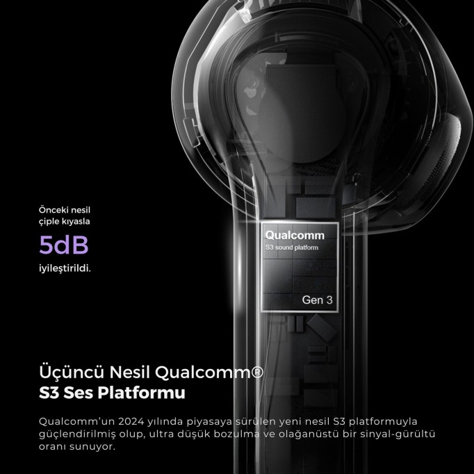 SoundPeats Air5 Hi-Res ANC aptX Kablosuz Bluetooth 5.4 Kulaklık Siyah