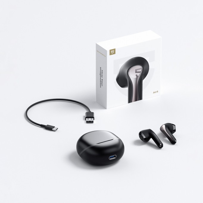 SoundPeats Air5 Hi-Res ANC aptX Kablosuz Bluetooth 5.4 Kulaklık Siyah