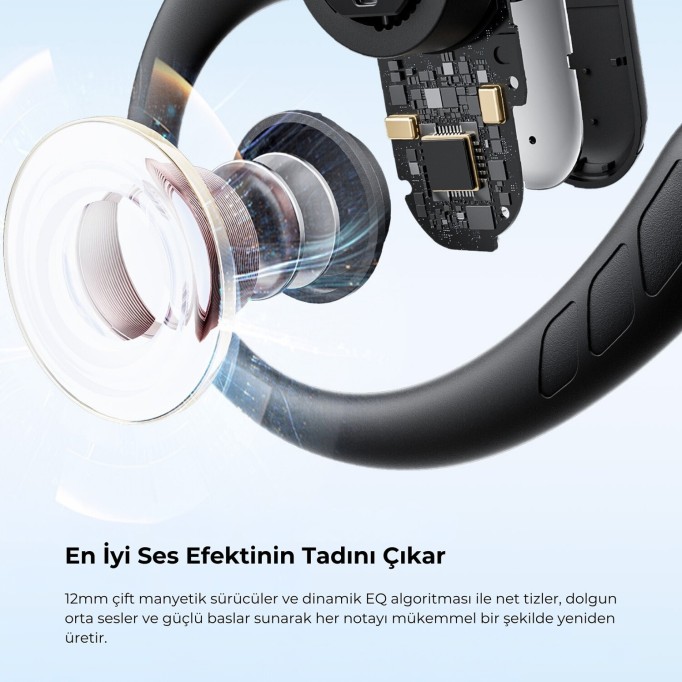 SoundPeats Breezy Open-Ear TWS Bluetooth 5.4 Kablosuz Kulaklık Siyah