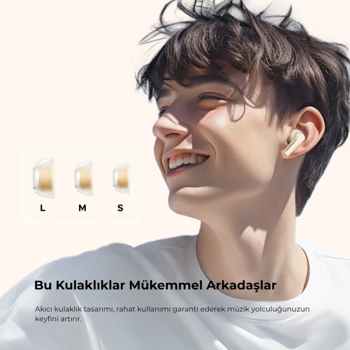 SoundPeats Clear ENC TWS Bluetooth 5.3 Kulak içi Kablosuz Kulaklık Bej