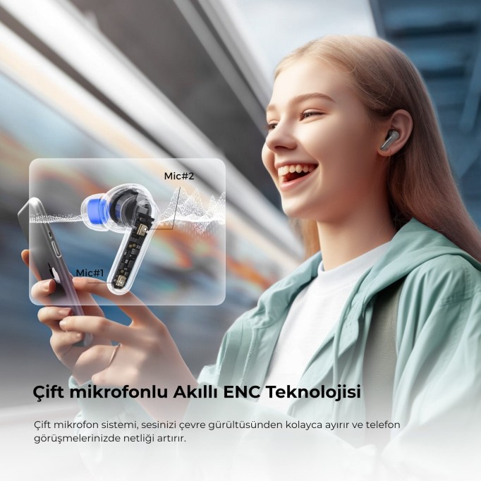 SoundPeats Clear ENC TWS Bluetooth 5.3 Kulak içi Kablosuz Kulaklık Siyah