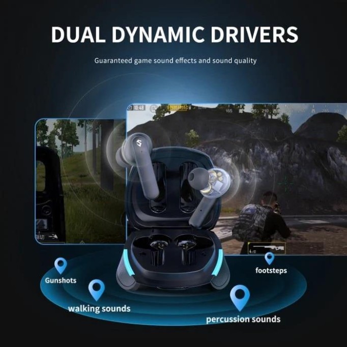 Soundpeats Gamer No.1 Bluetooth 5.0 TWS Kablosuz Kulak içi Oyuncu Kulaklığı