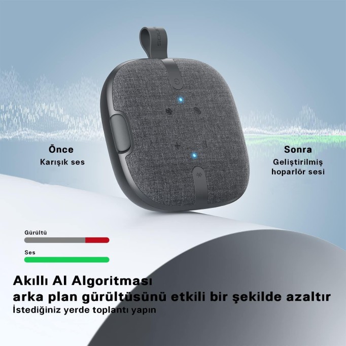 Soundpeats PureVoice 4 Mikrofonlu Konferans Görüşmeleri için Kablosuz Bluetooth Hoparlör