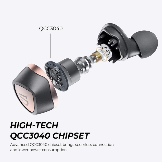Soundpeats Sonic Qualcomm Aptx Bluetooth 5.2 TWS Kablosuz Kulak içi Kulaklık