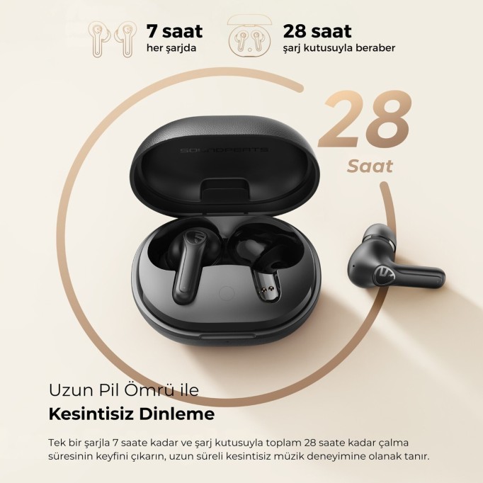 SoundPeats T3 Pro ANC TWS Bluetooth 5.4 Kablosuz Kulak içi Kulaklık Siyah