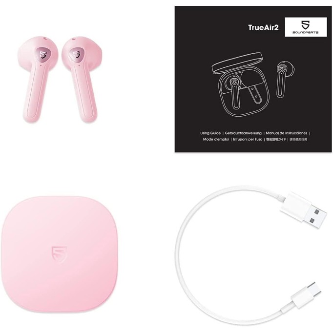 Soundpeats TrueAir2 Bluetooth 5.2 TWS Kablosuz Kulak İçi Kulaklık Pembe