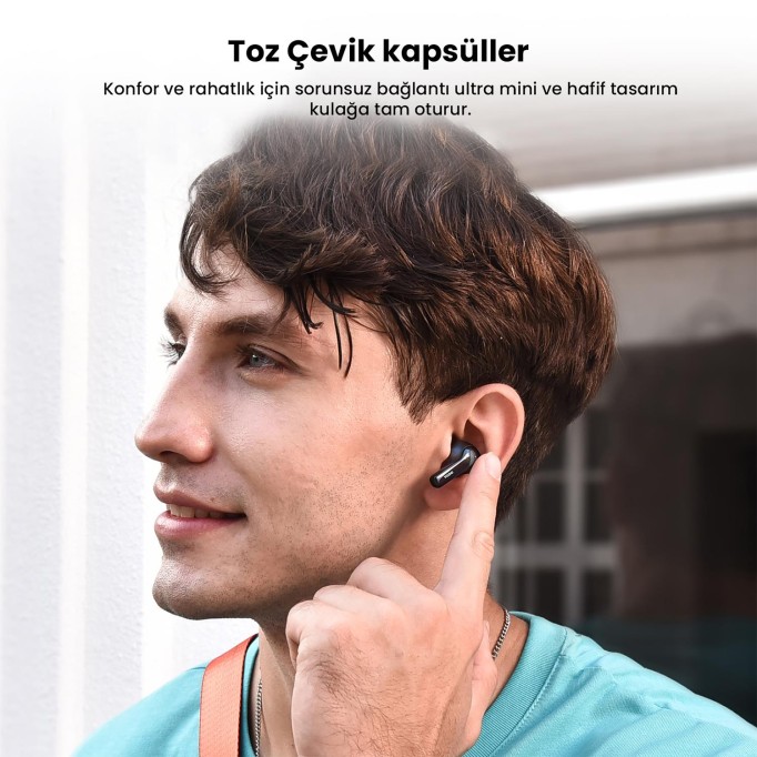 Tozo Agile Pods IPX5 Suya Dayanıklı Bluetooth 5.3 TWS Kablosuz Kulaklık Siyah