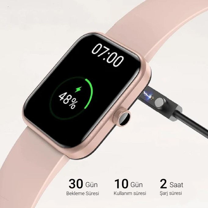 Tozo S2 40mm Su Geçirmez Fitness Oksijen ve Nabız ölçebilen Akıllı Saat Rose Gold