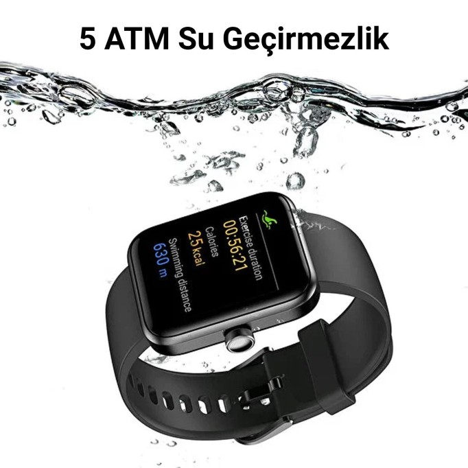 Tozo S2 Mini 40mm Su Geçirmez Fitness Oksijen ve Nabız ölçebilen Akıllı Saat Siyah