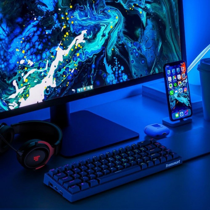 Tronsmart Elite 2.4GHz Wireless Kablosuz Bluetooth RGB Mekanik Oyun Klavyesi
