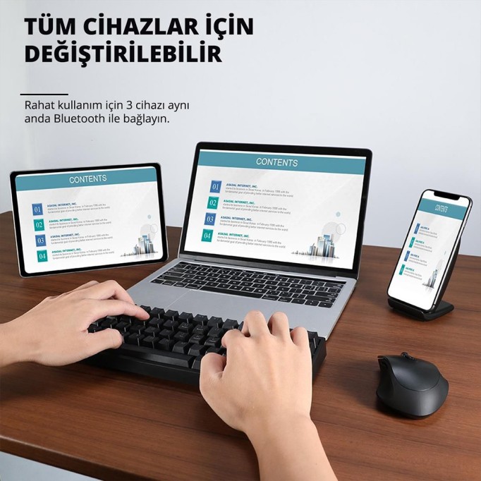 Tronsmart Elite 2.4GHz Wireless Kablosuz Bluetooth RGB Mekanik Oyun Klavyesi