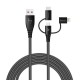 Tronsmart LAC10 3in1 iPhone Lightning Type-C Micro USB Şarj Kablosu