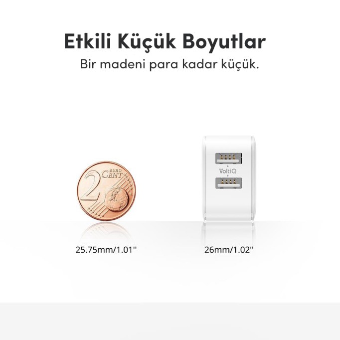 Tronsmart W02 2 Portlu VoltiQ 2.4A Hızlı Şarj Cihazı