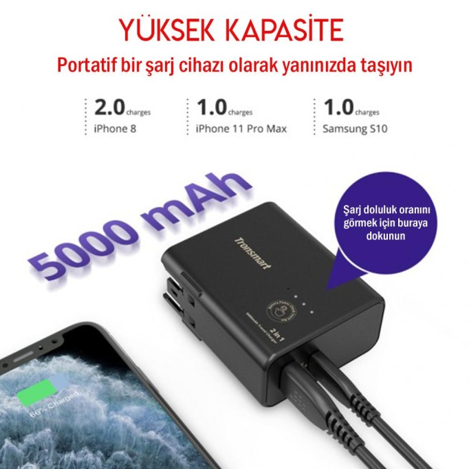 Tronsmart WPB01 5000mAh Powerbank Taşınabilir Şarj Cihazı