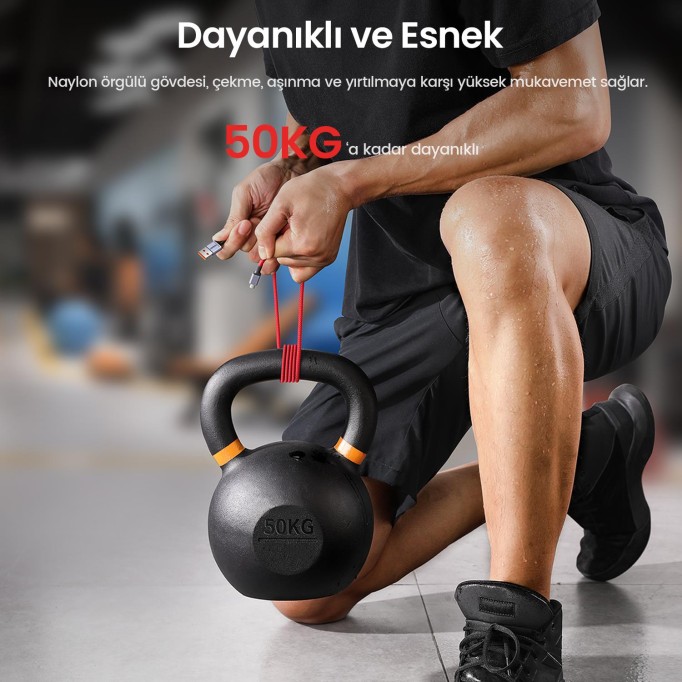 Ugreen 100W 6A SuperCharge Örgülü Type-C Data ve Şarj Kablosu 1 Metre