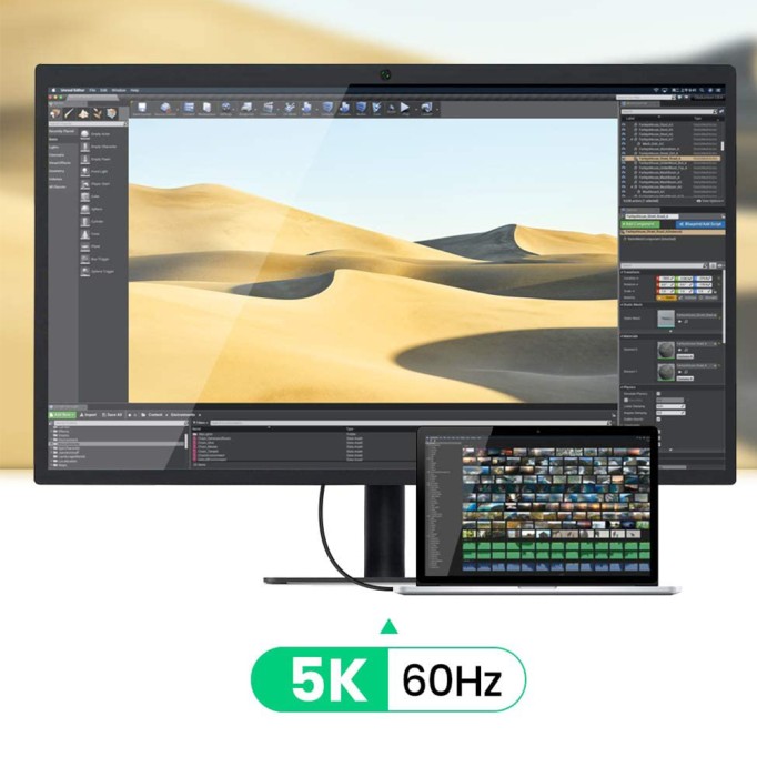 Ugreen 100W Thunderbolt 3 Type-C USB 3.1 5K@60Hz Şarj ve Data Kablosu