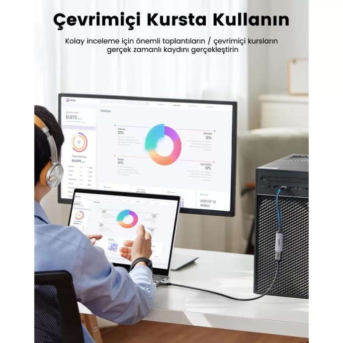 Ugreen 1080P 30Hz USB Type-C Video Capture Kart HDMI Görüntü Yakalama Kartı