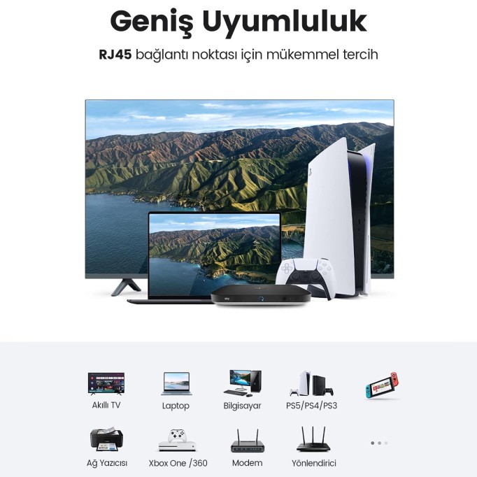Ugreen 10Gbps Cat7 Ethernet Ağ Kablosu 50 Metre