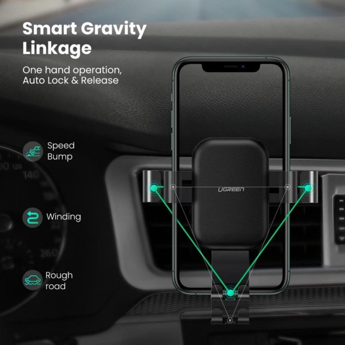 Ugreen 10W Kablosuz Şarj Destekli Araç İçi Mekanik Telefon Tutucu Ugreen 10W Kablosuz Şarj Destekli Araç İçi Mekanik Telefon Tutucu