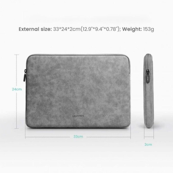 Ugreen 14-14.9’’ inç Su Geçirmez Nubuk Deri Laptop Notebook iPad Kılıfı