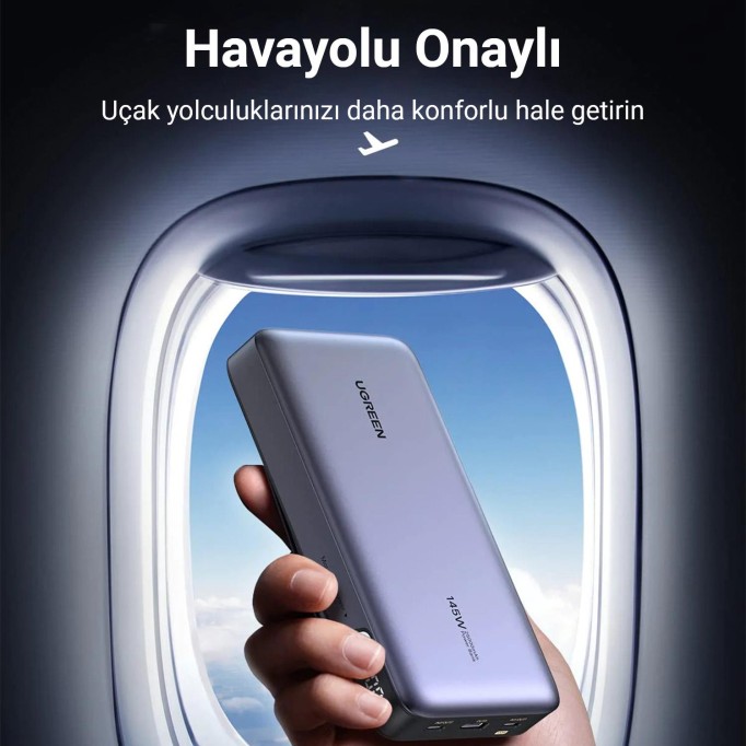 Ugreen 145W 25000mAh PD QC 3.0 Led Göstergeli USB Type-C Taşınabilir Hızlı Şarj Cihazı Powerbank Ugreen 145W 25000mAh PD QC 3.0 Led Göstergeli USB Type-C Taşınabilir Hızlı Şarj Cihazı Powerbank