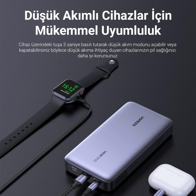 Ugreen 145W 25000mAh PD QC 3.0 Led Göstergeli USB Type-C Taşınabilir Hızlı Şarj Cihazı Powerbank Ugreen 145W 25000mAh PD QC 3.0 Led Göstergeli USB Type-C Taşınabilir Hızlı Şarj Cihazı Powerbank