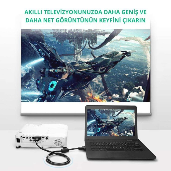 Ugreen 15 Pin VGA to VGA Görüntü Aktarma Kablosu 1 Metre