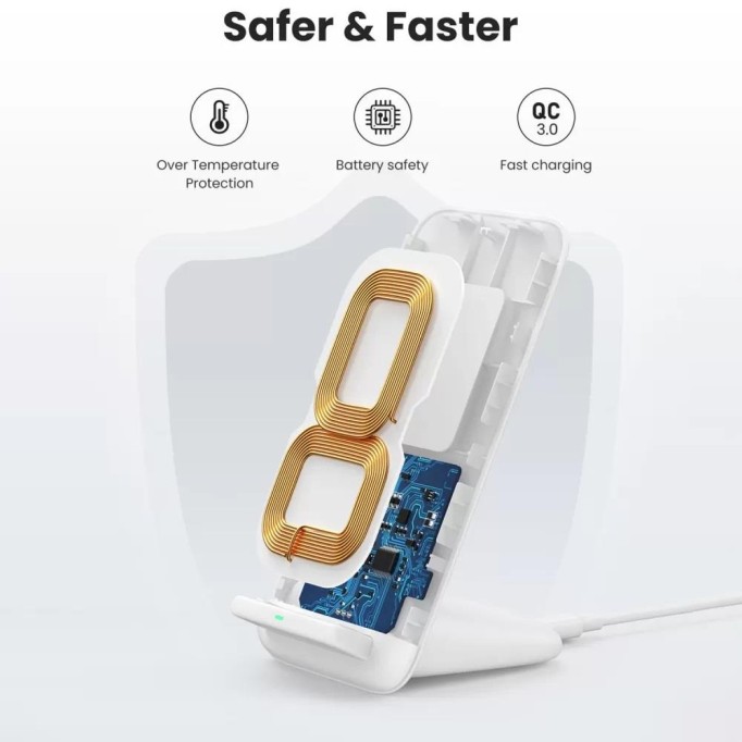 Ugreen 15W Qi Kablosuz Şarjlı Telefon Standı Ugreen 15W Qi Kablosuz Şarjlı Telefon Standı