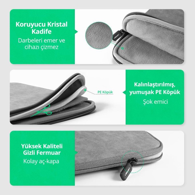 Ugreen 16” Laptop Notebook Koruyucu Kılıfı Taşıma Çantası