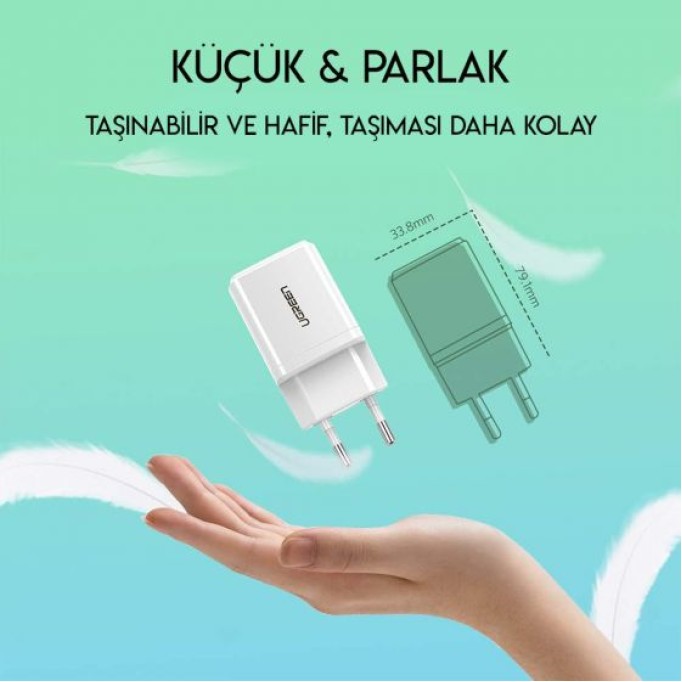 UGREEN 2.1A USB Şarj Cihazı Siyah