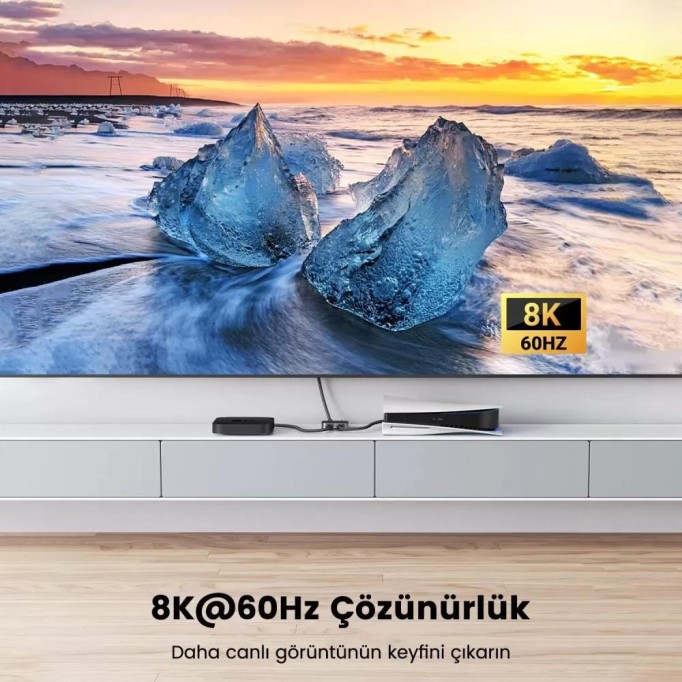 Ugreen 2 Giriş 1 Çıkış HDMI 2.1 8K 60Hz Yönlendirici Switch