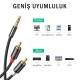 Ugreen 2 RCA 3.5mm Aux Ses Kablosu 3 Metre Ugreen 2 RCA 3.5mm Aux Ses Kablosu 3 Metre