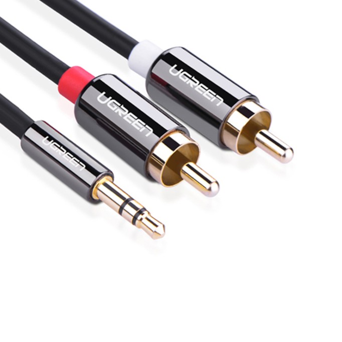 Ugreen 2 RCA 3.5mm Aux Ses Kablosu 3 Metre Ugreen 2 RCA 3.5mm Aux Ses Kablosu 3 Metre