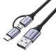 Ugreen 2'si 1 Arada Örgülü Type-C Micro USB Şarj ve Data Kablosu 1 Metre satın al