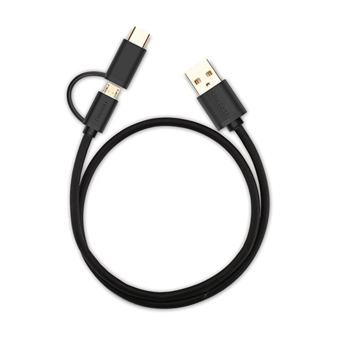 Ugreen 2'si 1 arada Type-C Micro USB Şarj Kablosu