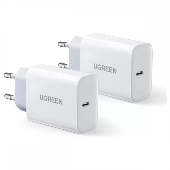 Ugreen 20W Type-C PD QC 3.0 Hızlı Şarj Cihazı İkili Paket