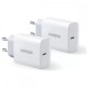 Ugreen 20W Type-C PD QC 3.0 Hızlı Şarj Cihazı İkili Paket